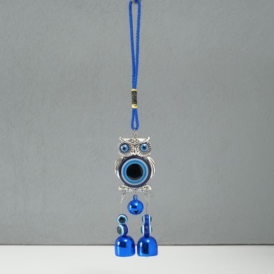 Подвеска от сглаза металл «Филин с колокольчиками», 4×23 см