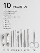 Набор маникюрный «Люси», 10 предметов, кожзам-чехол, фуксия - Фото 2