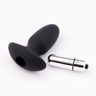 Анальная вибровтулка с вибропулей, 7.5×3.5 см, софт-силикон, черный - Фото 3