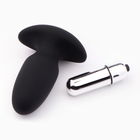 Анальная вибровтулка с вибропулей, 7.5×3.5 см, софт-силикон, черный - Фото 4