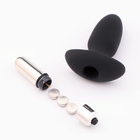 Анальная вибровтулка с вибропулей, 7.5×3.5 см, софт-силикон, черный - Фото 6