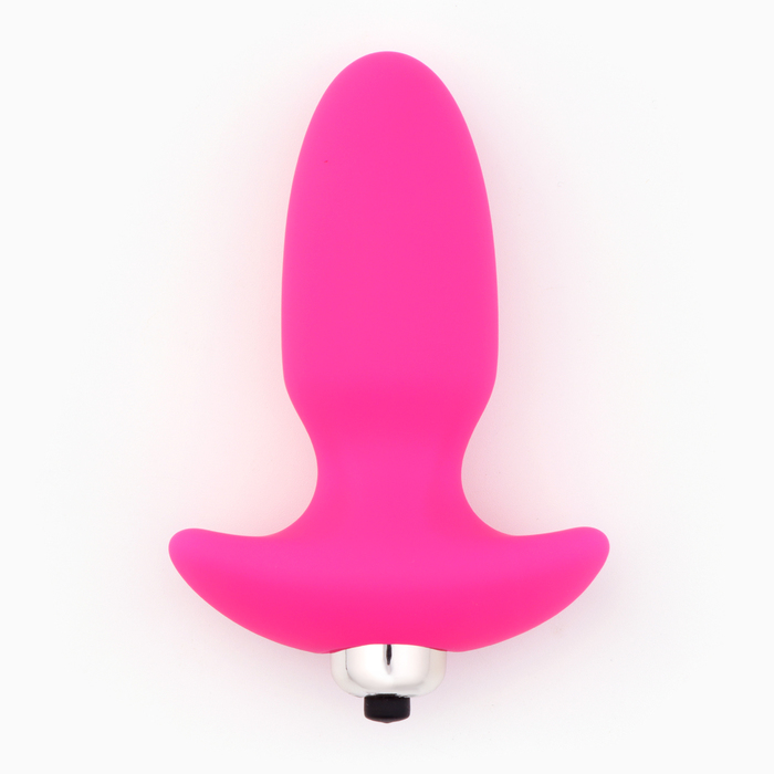 Анальная вибровтулка с вибропулей, 7.5×3.5 см, софт-силикон, розовый - Фото 1