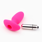 Анальная вибровтулка с вибропулей, 7.5×3.5 см, софт-силикон, розовый - Фото 3