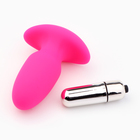 Анальная вибровтулка с вибропулей, 7.5×3.5 см, софт-силикон, розовый - Фото 4