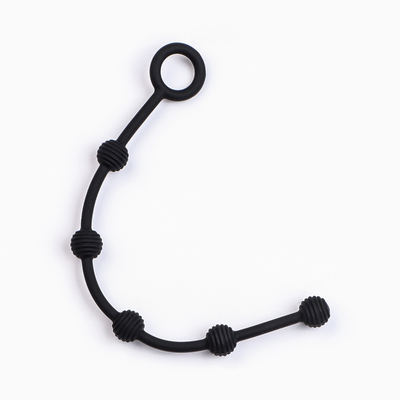 Анальные шарики, софт-силикон, черный, 16×250 мм