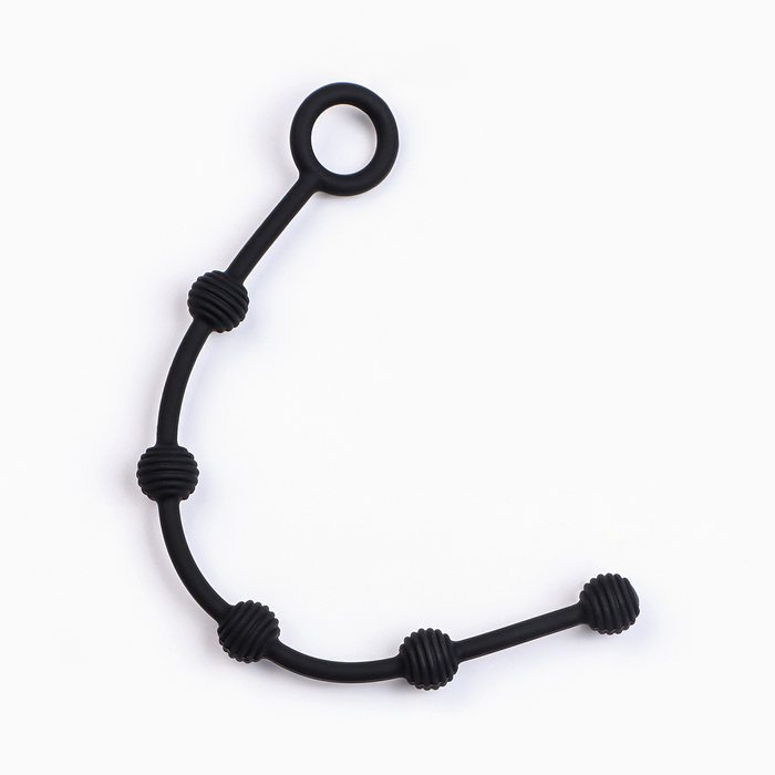 Анальные шарики, софт-силикон, черный, 15×250 мм - Фото 1