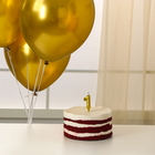 Свеча для торта, цифра 1 + воздушные шары, 5 шт., золото - Фото 2