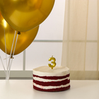 Свеча для торта, цифра 3 + воздушные шары, 5 шт., золото - Фото 2