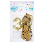 Свеча для торта, цифра 3 + воздушные шары, 5 шт., золото - Фото 4