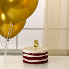 Свеча для торта, цифра 5 + воздушные шары, 5 шт., золото - Фото 2