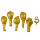 Свеча для торта, цифра 5 + воздушные шары, 5 шт., золото - Фото 3