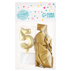 Свеча для торта, цифра 5 + воздушные шары, 5 шт., золото - Фото 4