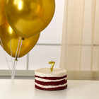 Свеча для торта, цифра 7 + воздушные шары, 5 шт., золото - Фото 2