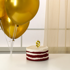 Свеча для торта, цифра 9 + воздушные шары, 5 шт., золото - Фото 2