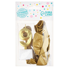 Свеча для торта, цифра 9 + воздушные шары, 5 шт., золото - Фото 4