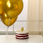 Свеча для торта, цифра 0 + воздушные шары, 5 шт., золото - Фото 2