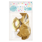 Свеча для торта, цифра 0 + воздушные шары, 5 шт., золото - Фото 4