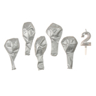 Свеча для торта, цифра 2 + воздушные шары, 5 шт., серебро - Фото 3