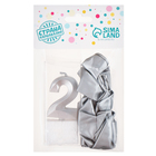 Свеча для торта, цифра 2 + воздушные шары, 5 шт., серебро - Фото 4