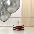 Свеча для торта, цифра 4 + воздушные шары, 5 шт., серебро - Фото 2