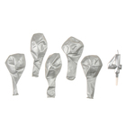 Свеча для торта, цифра 4 + воздушные шары, 5 шт., серебро - Фото 3