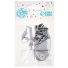 Свеча для торта, цифра 4 + воздушные шары, 5 шт., серебро - Фото 4