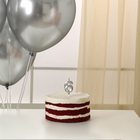 Свеча для торта, цифра 6 + воздушные шары, 5 шт., серебро - Фото 2