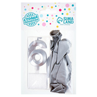 Свеча для торта, цифра 6 + воздушные шары, 5 шт., серебро - Фото 4