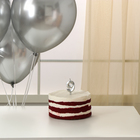 Свеча для торта, цифра 9 + воздушные шары, 5 шт., серебро - Фото 2