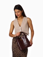 Сумка женская TEXTURA на винтовом замке, 24×11×24 см, коричневая - Фото 16