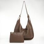 Сумка - мешок женская TEXTURA, на магните, с косметичкой, 34×12×27 см, коричневая - Фото 4