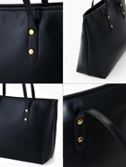 Сумка-шопер женская на молнии, размер 30.5×12×27 см, однотонная, чёрная - Фото 4