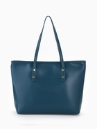 Сумка-шопер женская на молнии, размер 30.5×12×27 см, однотонная, синяя - Фото 2