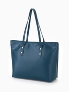 Сумка-шопер женская на молнии, размер 30.5×12×27 см, однотонная, синяя - Фото 3