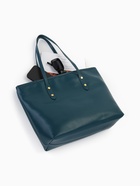 Сумка-шопер женская на молнии, размер 30.5×12×27 см, однотонная, синяя - Фото 7