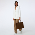 Сумка женская на молнии, цвет коричневый - фото 25456030