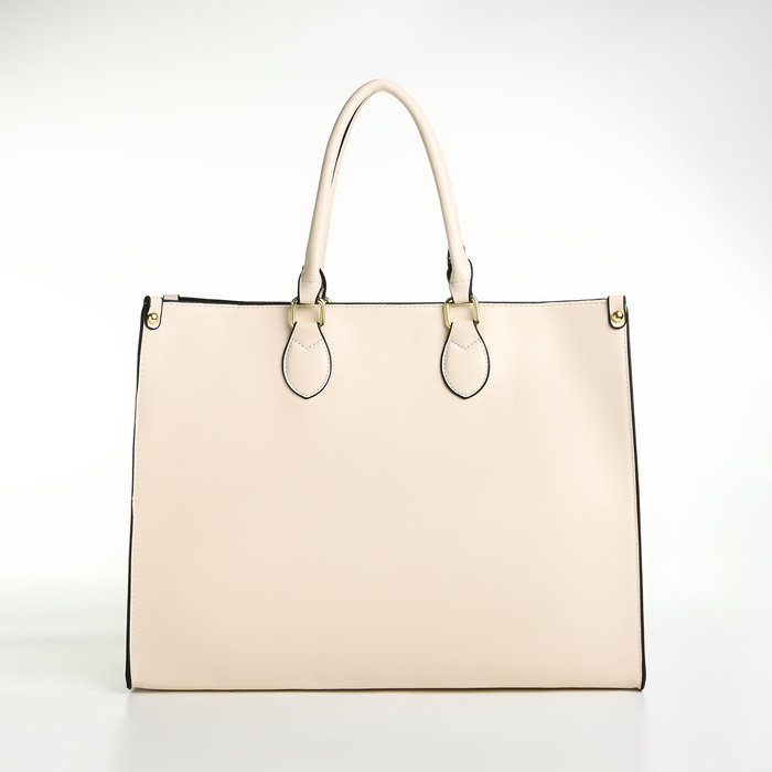 Сумка-шопер женская на молнии, размер 41.5×17×31 см, молочная - Фото 1