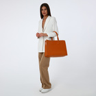 Сумка женская на молнии, цвет рыжий - фото 25456041