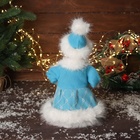 Снегурочка под ёлку «В пушистой шубке, с фонариком» двигается, с подсветкой, 30×18 см, голубой - Фото 3