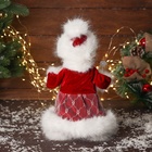 Снегурочка под ёлку «Зимнее волшебство. В пушистой шубке, с фонариком» двигается, с подсветкой, 30 см, красный - Фото 3