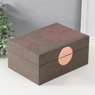 Шкатулка для украшений «Веточка. Радуга», с зеркалом, искусственная кожа, коричневый, 18×24.5×11 см