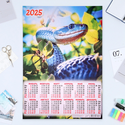 Календарь настенный 2025 год, листовой А2, 42×60 см