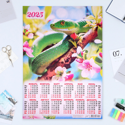 Календарь настенный 2025 год, листовой А2 42×60 см