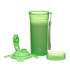 Шейкер спортивный для коктейлей, спортивного питания, 500 мл, с ситом, 21×8.5 см, зелёный - Фото 2