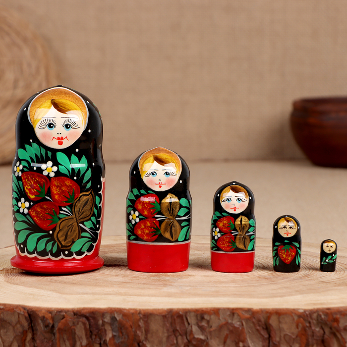 

Матрёшка "Анна", хохлома, 5-кукольная