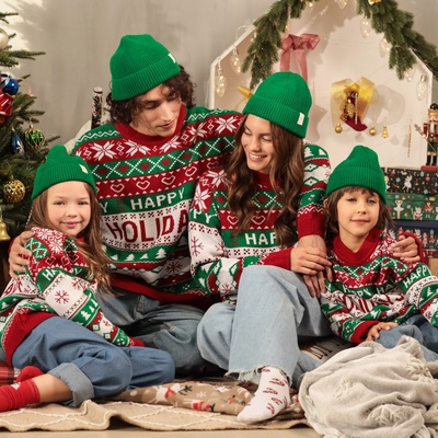 Свитер вязаный новогодний детский KAFTAN Holidays, размер 32 (110-116 см), зелёный