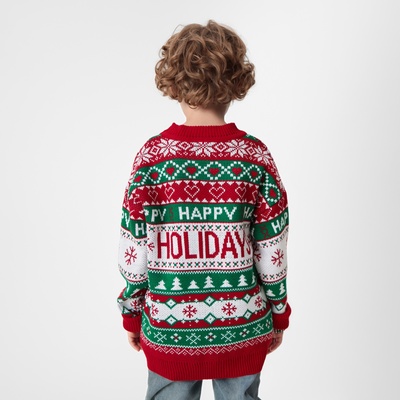 Джемпер детский новогодний вязаный KAFTAN: Holidays, зелёный, размер 34 (122-128 см)