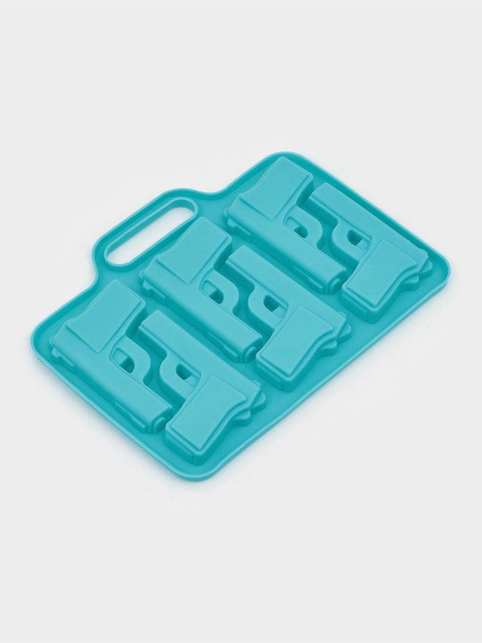 Форма для шоколада Доляна «Пистолет», силикон, 18.7×13.4 см, 6 ячеек (7.5×5.1 см), голубая - Фото 1