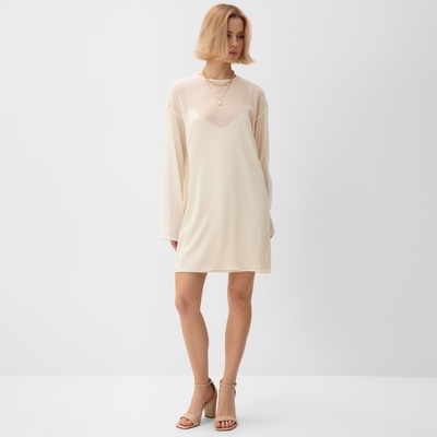 Платье мини женское с подкладом MINAKU: Casual Collection, белое, размер 44