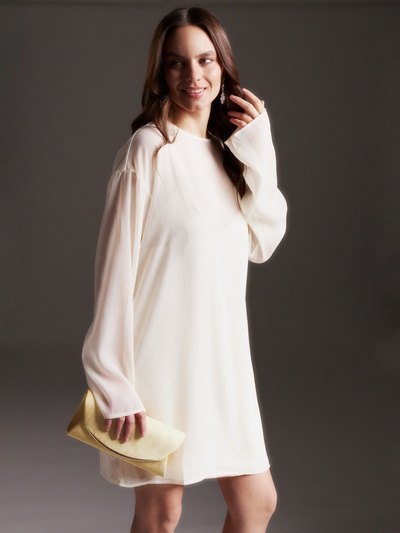 Платье мини женское с подкладом MINAKU: Casual Collection, белое, размер 44